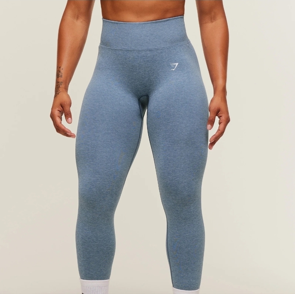 Gymshark High-Waist Seamless Blue Leggings